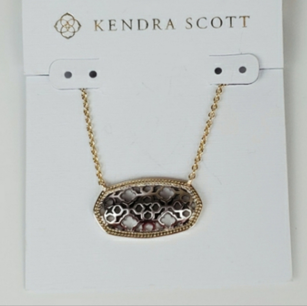 Kendra Scott Dollie Necklace Rhodium and Gold